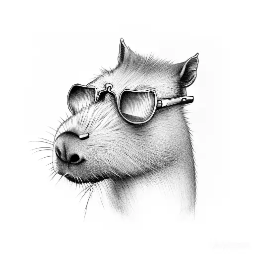 A Capybara Wearing Sunglasses And Relaxing Under The Sun