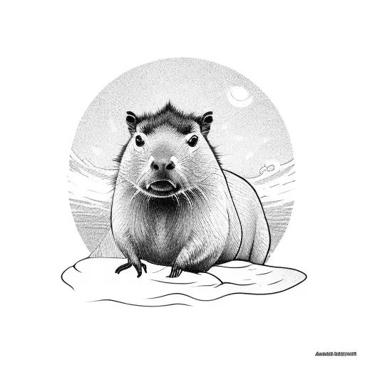 A Capybara In The Beach