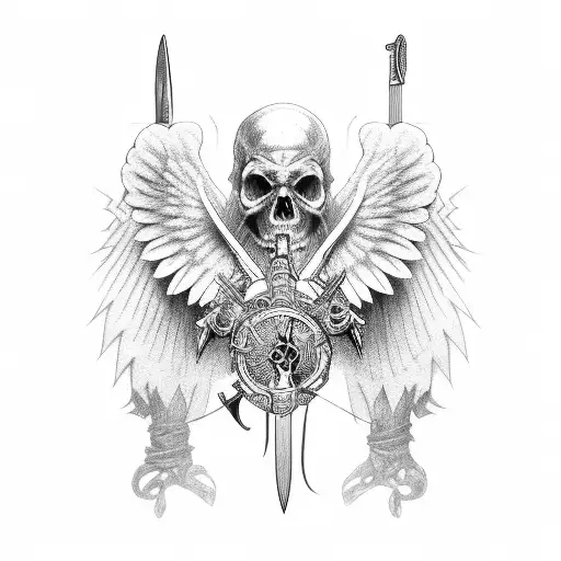 Falen Angel Half Dead With Sword In Hands