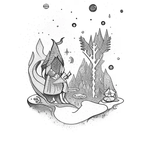 Forest Wizard Crafting A Cosmic Potion