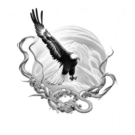 A Majestic Eagle Swooping Down