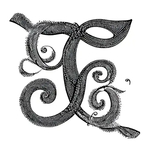 Letter F And The Number 5 Intertwined