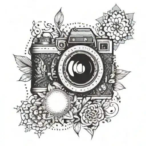 An Intricate Mandala Design Incorporating Camera Lenses And Nature Elements