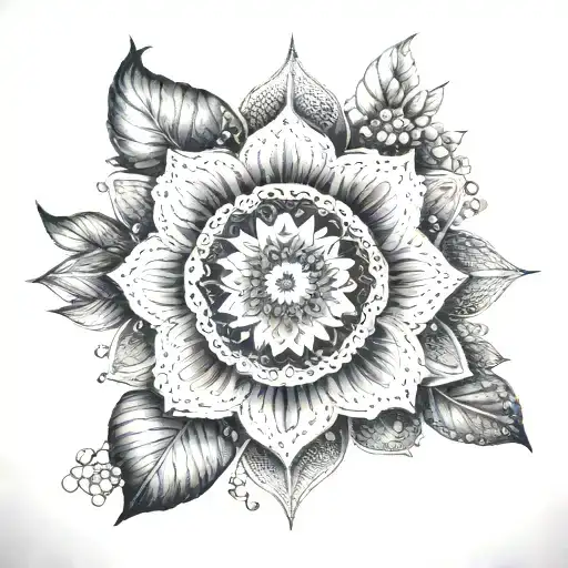 An Intricate Mandala Design Incorporating Elements Of Photography And Nature