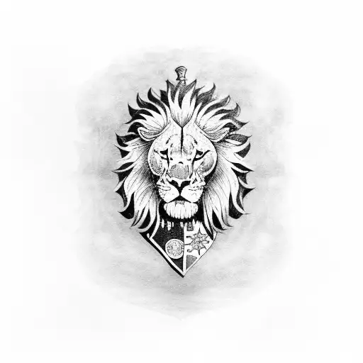 Creat A Half Sleeve With The Scotland Coat Of Arms Lion And An Ice Cream Cone