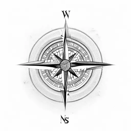 Compass On A Flower Bed