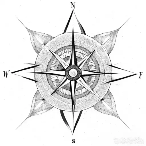 Compass On A Flower Bed