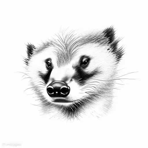 Cartoon Honey Badger In A Australian Hat