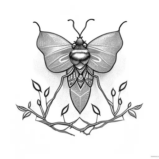 Moth With Branches Around It