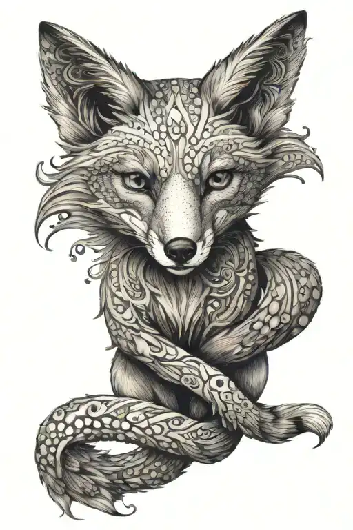 A Wild Fox That Wraps Around The Wrist With Its Tail