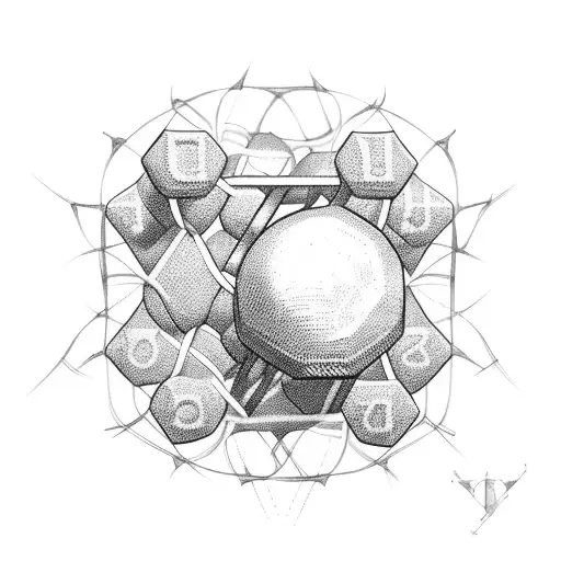Dumbbell And Volleyball Intertwined With A Dna Strand