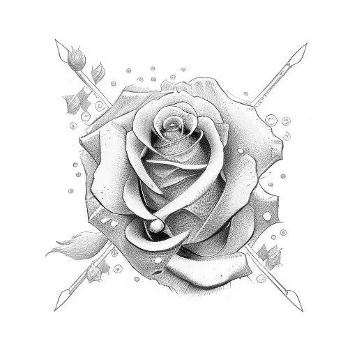 Katana Com Rosas Em Volta