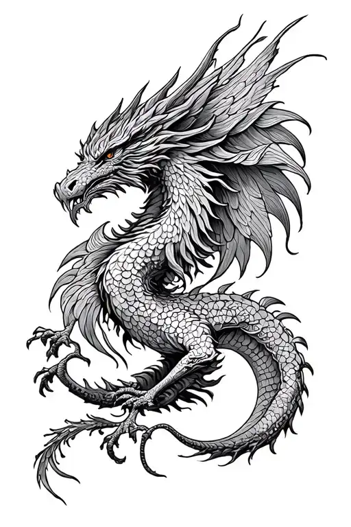 Tattoo Pre -Fit Phoenix And Dragon