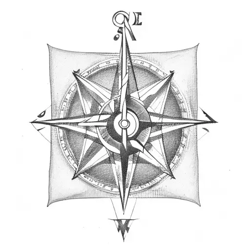 Masonic Compass And Square Intertwined With Motorcycle Handlebars