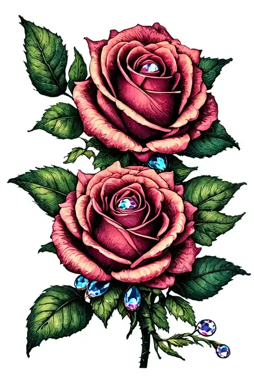 Three Roses With Jewels Freedom Reggae