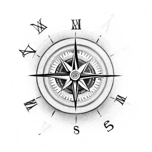 A Compass And A Clock Merged Together