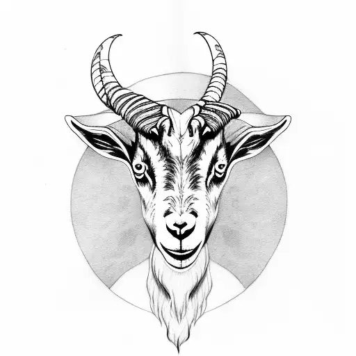 Goat With Horn And Sun