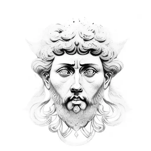 Marcus Aurelius Half Face And Stoicism Inspired