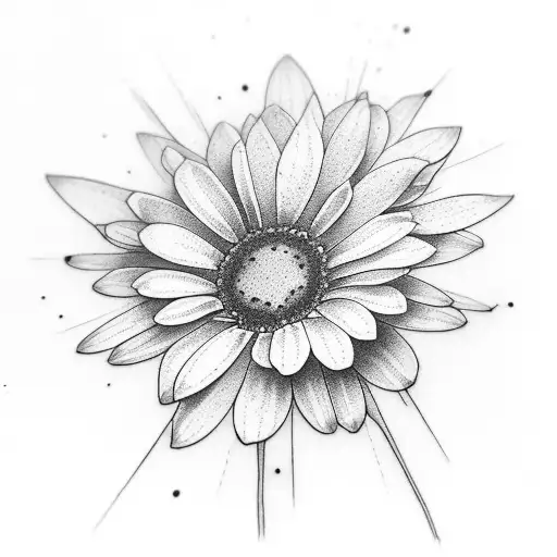 Hippo Sitting Next To A Daisy Flower