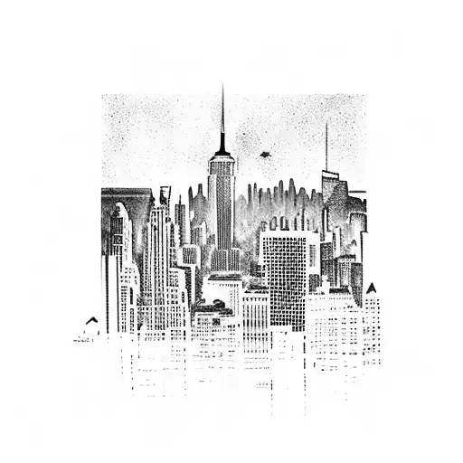 A Skyline Of New York City With Iconic Landmarks Incorporated Into A Delicious Meal