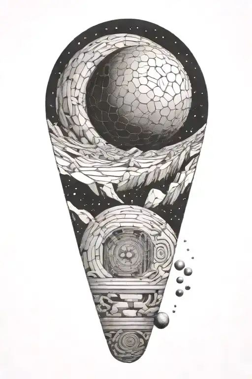 Fibonacci Spiral And Myth Of Sisyphus Pushing A Rock