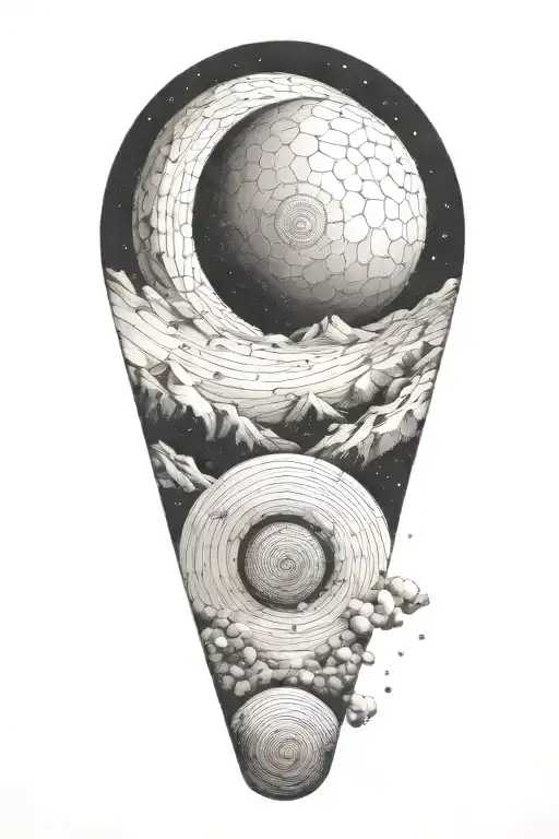 Fibonacci Spiral And Myth Of Sisyphus Pushing A Rock