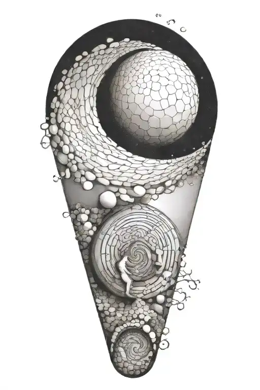 Fibonacci Spiral And Myth Of Sisyphus Pushing A Rock