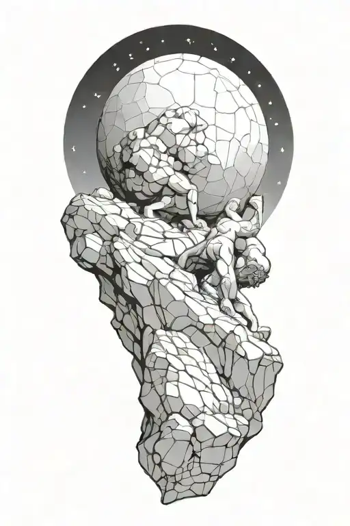 Show Sisyphus Pushing The Big Rock