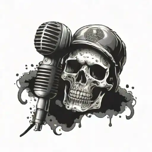 Microphone With A Skull Head As The Microphone Top