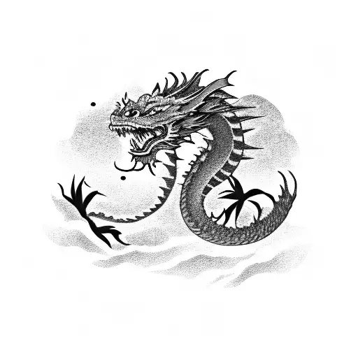 Asiatic Dragon Full Body Studio Ghibli Style