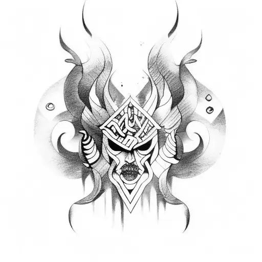 A Tattoo Design Inspired By Nordic Mythology And Muay Thai In A Dotwork Style