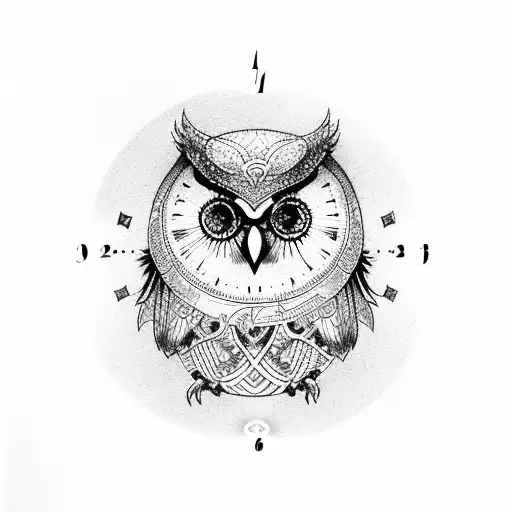 Crystal Ball With Owl And 13 Hour Clock