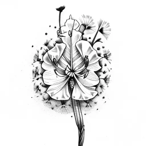 Gladiolus Flower Hawthorn Flower And Dandelion