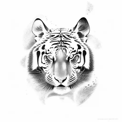 A Tattoo Depicting A Sport-related Scene With A Siberian Tiger As The Main Character