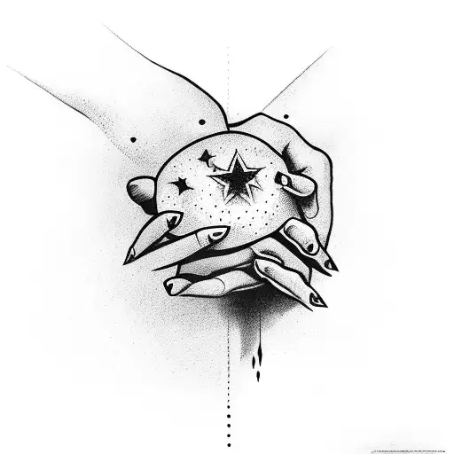 A Hand Almost Touching A Star Which Is Bleeding