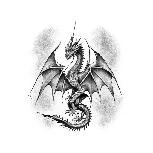 Dragon Going Around Arm And Up On Chest