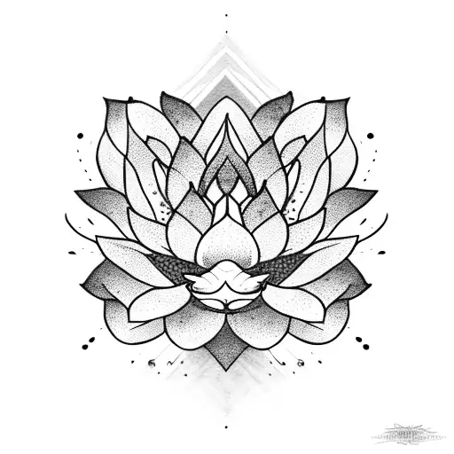 Lotus Flowers With Dragon