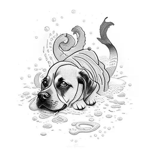 Cave Diving Beach Dog Prints
