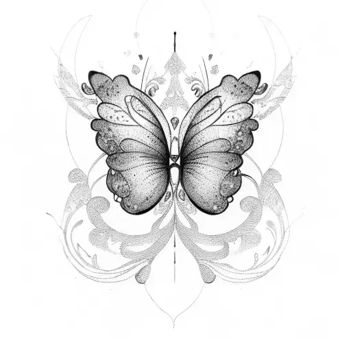 A Delicate Floral Design Incorporating Butterfly Wings