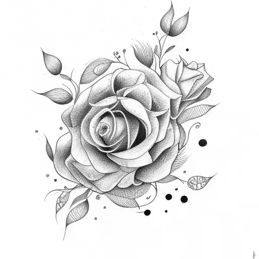 Flower Bouquet Moon And Fine Lines