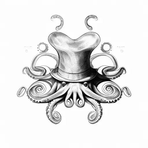 Octopus With Top Hat And Welding Glasses