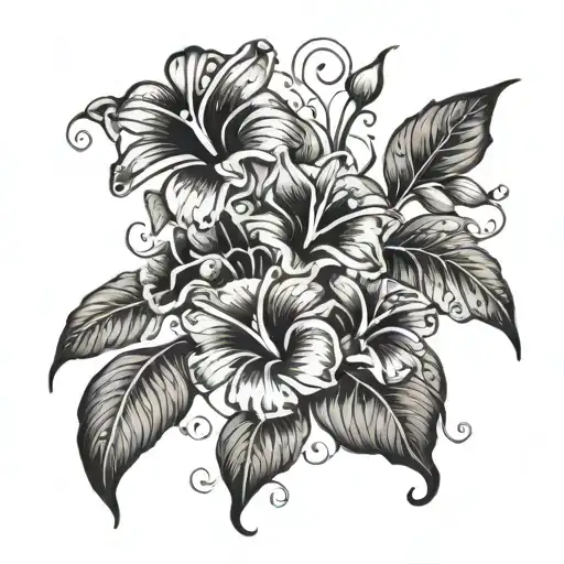 Morning Glory Vine And Flowers