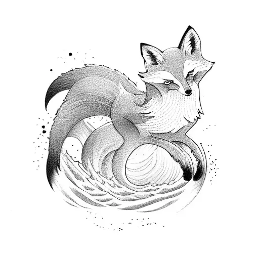 A Graceful Fox Leaping Over A Wave-shaped Esqueleto