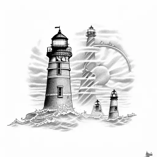 Realistic Lighthouse With Nautical Features