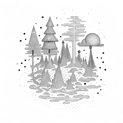 Ufo Flying Around A Forest