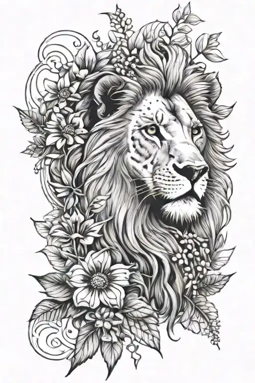 Lion And Plant Sleeve
