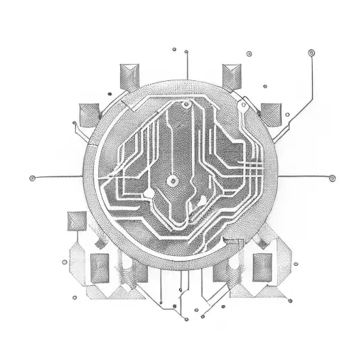 Circuit Board Tattoo Design Based Off Of A Cyberpunk Styled Distopian World