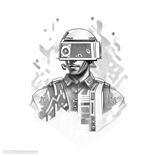 A Soldier Playing A Video Game With A Coffee Cup In Hand