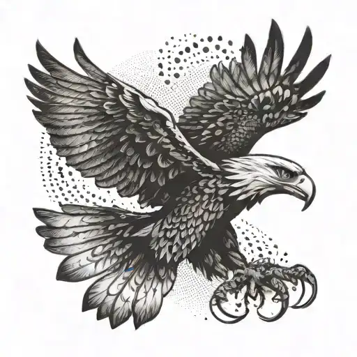 A Detailed Tattoo Of An Eagle With A Heart In Its Talons Representing Determination And Passion