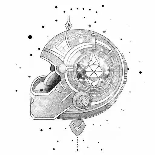 A Galaxy-filled Helmet With Libra Symbol As The Visor